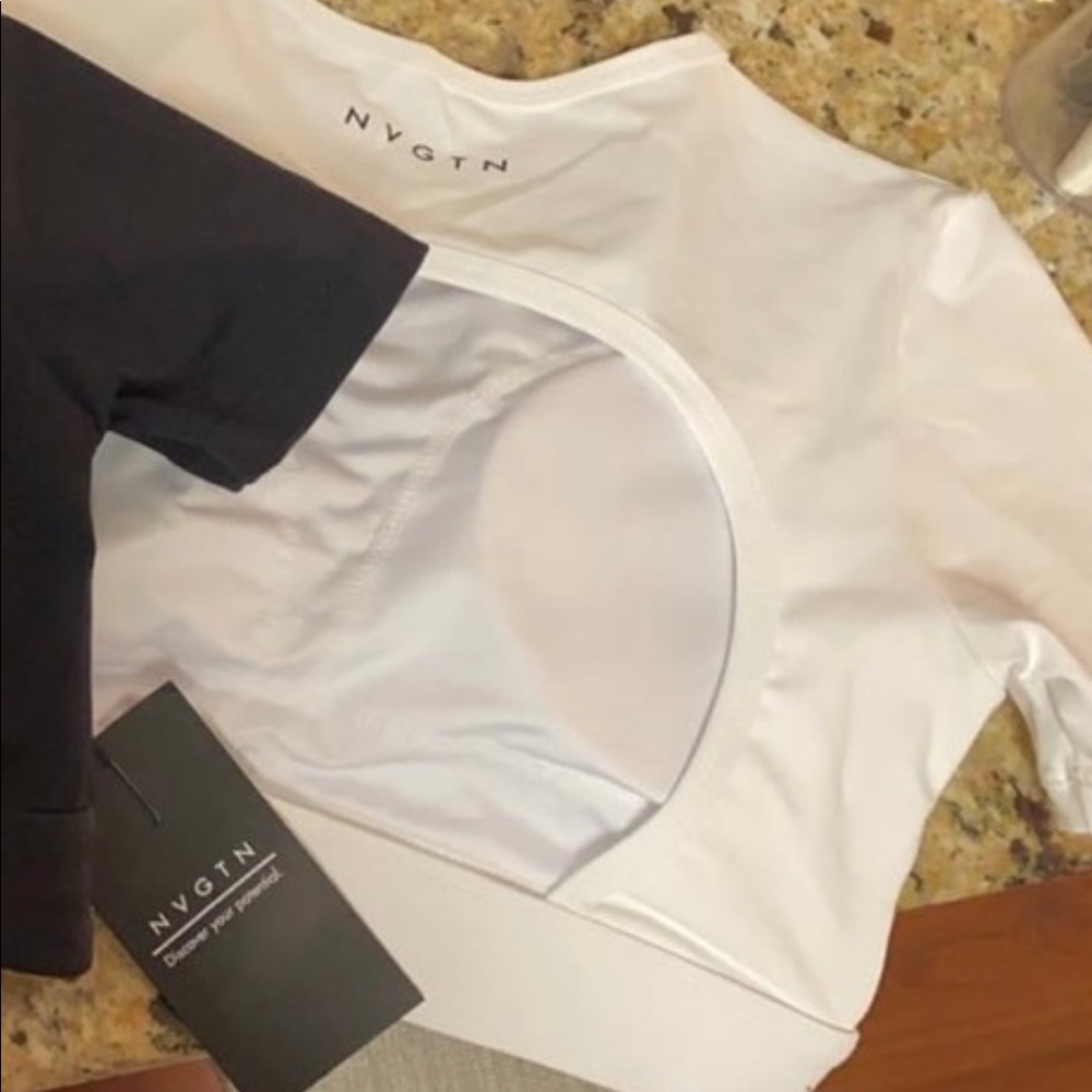 white open back tee ONLY